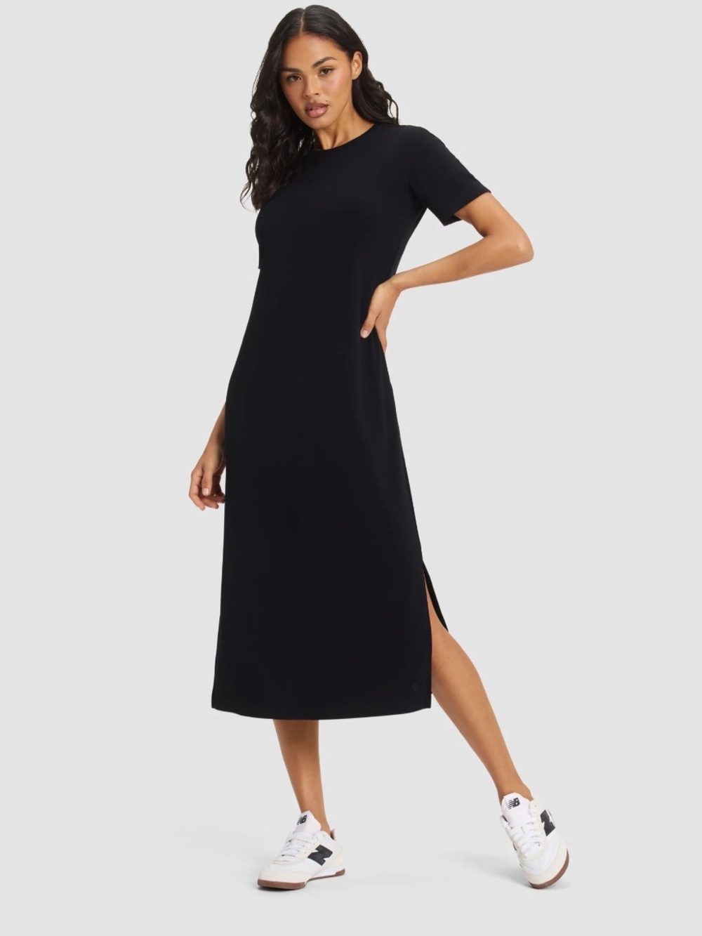 Cozy Earth Brushed Bamboo Midi Dress NWT Size Small in Black